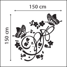 панно завиток с бабочками и цветами