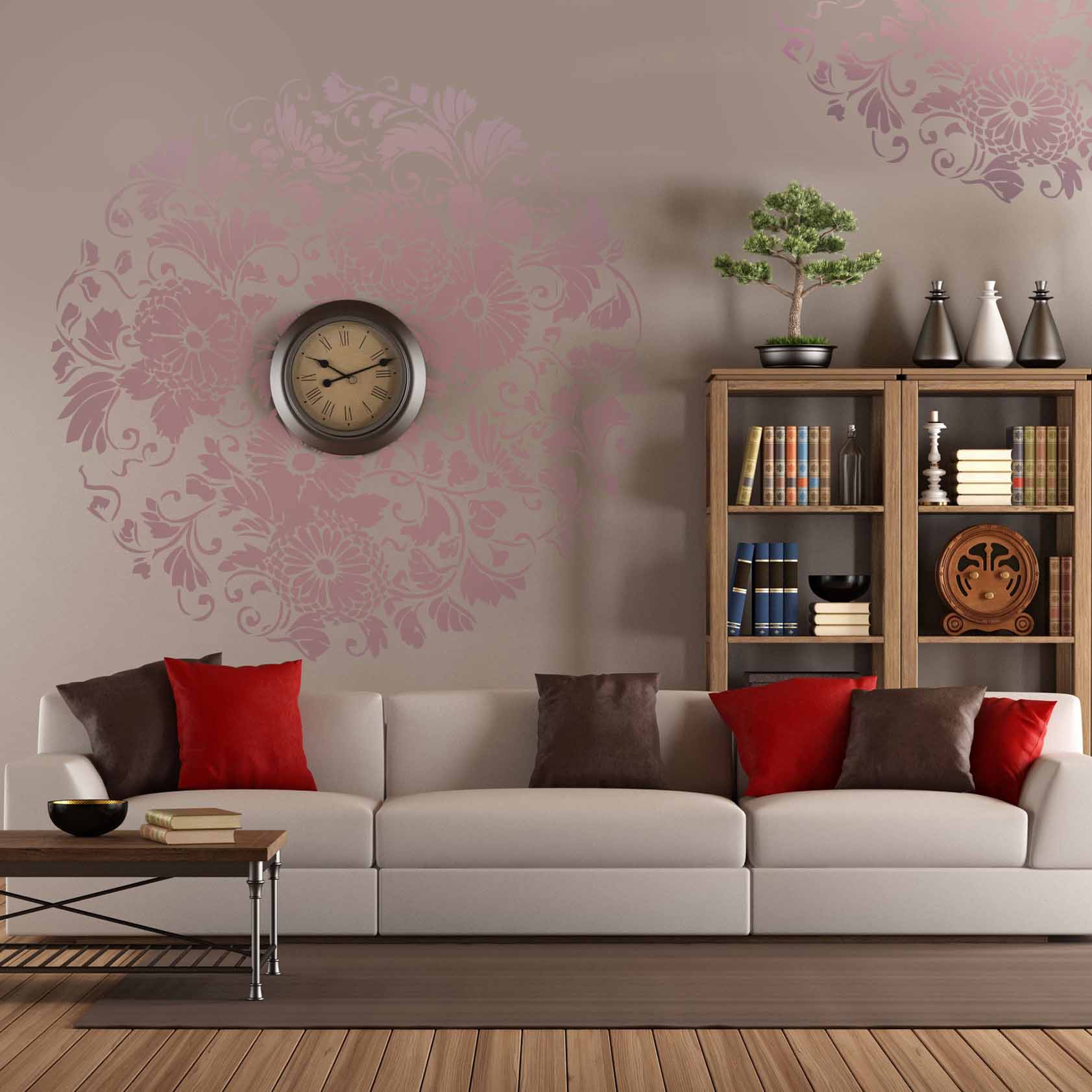 розетка с цветами покраска на стене
